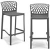 REDÒKASA Set 2 sgabelli in polipropilene ARKO con poggiapiedi H65, MADE IN ITALY, resistente ai raggi UV, design moderno, ideale per sala da pranzo, cucina, bar, ristoranti o giardino (2, Grigio Metal)