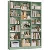 FirFurd 188cm di Altezza Libreria Scaffale, Libreria da Parete a 17 Scomparti Aperti, Scaffale Portaoggetti Aperto, Vetrina, Porta CD per Soggiorno, Studio, Ufficio, 149x23.5x188cm (Verde)