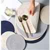 Cozomiz - Set di 4 tovagliette rotonde, in tessuto Remie, resistenti al calore, antiscivolo, lavabile, per cene autunnali, barbecue, tovagliette da caffè, tovagliette da cucina, 12,7 cm, beige