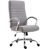 CLP Sedia da ufficio ergonomica Valais in tessuto, sedia girevole moderna con altezza regolabile, max 136 kg, Colore:grigio