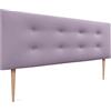DHOME Testiera in Similpelle o Tessuto AQUALINE Pro con 2 file di bottoni e gambe Testiera imbottita Letto di Lusso (Similpelle Lilla, 135x105cm (Letti 120/135/140))
