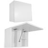 Milionmeblicom Mobilietto Pensile da Bagno Laura Salvaspazio Mobile da Parete Sospeso Armadietto Pieghevole con Apertura Telescopica Mobilietti con Ripiano, Bianco Opaco, 39 x 45 x 23 cm