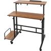 WooDerson Multi Functional, scrivania pieghevole in acciaio al carbonio, altezza regolabile con ruote e piano inclinabile, per casa, ufficio, 74 x 54 x 115 cm (noce + bianco)