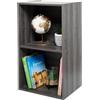 Iris Ohyama, Armadietto, Libreria, Armadietto con 2 Ripiani, Grande Capacità, Multifunzionale, Robusto Ufficio, Camera da Letto, Soggiorno - Scaffale Base per Ufficio CX-2FN - Rovere Grigio