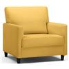 COMHOMA Poltrona Relax per TV, Poltrona Lounge per Soggiorno, Divano Singolo per Camera da Letto, Angolo Lettura, Seduta Laterale con Morbido Memory Foam, Rivestimento in Lino, Giallo