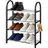 AKITAInk Scarpiera 4 Ripiani Salvaspazio, Portascarpe in Metallo e Plastica Compatta e Resistente, Ideale per Ingresso e Armadio, 58x19x65 cm, Colori Assortiti