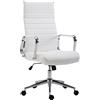 CLP Sedia Ufficio Girevole Kolumbus In Similpelle I Sedia Scrivania Alto Schienale I Sedia Studio Regolabile, Colore:bianco