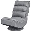 GIANTEX Sedia Imbottita da Pavimento, Reclinabile a 5 Livelli, Schienale Pieghevole, Base Girevole, Portata di 120 kg, Postazione da Relax/Lavoro/Gaming, 59x75x83 cm, 4 Colori Disponibili