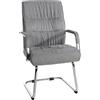 CLP Sedia Cantilever Con Braccioli Sievert I Sedia A Sbalzo In Stoffa Con Schienale I Poltrona Riunioni In Metallo Cromato Carico Max 136KG, Colore:grigio chiaro