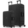 REDOLZ Essentials 15 articolo, nero, 2-Set (S+L), Trolley rigido con ruote girevoli