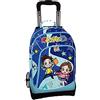 Zaino Trolley Me Contro Te Glamour Blu Sganciabile 3 Ruote con Luci 46x30x20 cm + 1 Evidenziatore con Timbrino in Omaggio