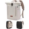 YOKGO Zaino Idrorepellente Rolltop per Uomo e Donna, Zaino per Laptop 17,3, Zaini Antifurto Espandibile 24-30L, Zaino da Viaggio per Università, Lavoro e Tempo Libero, Beige