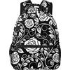 AOOEDM Zaino divertente e leggero Black Rose Art per adolescenti delle scuole medie, zaino da viaggio antifurto per laptop con multi-tasche per escursionismo, picnic, campeggio