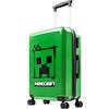 Minecraft Valigia Bambino Creeper Trolley Bambino Rigido 4 Ruote Valigia per Bambini da Viaggio Regali per Gamer (M(L66.5cm x W45.5, 46L), Verde)