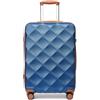 British Traveller Valigia Rigida Media 64CM Trolley Medio con Rotelle,Blu