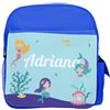 Wanapix | Zaino Bambini Personalizzato con Nome | Zainetti per Materna | Borsa Bambini Scuola/Asilo/Viaggi | Bretelle Regolabili | 8 Litri | Sirena