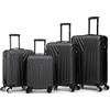 R.Leone Valigia da 1 Fino a Set 4 Trolley Rigido grande, medio, bagaglio a mano 55x40x23 cm Wizz, ITA Airways e bagaglio 45x36x20 cm EasyJet in ABS 9001 (Grigio, Set 4 Pezzi XS S M L)