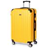 Todeco Valigia Media 68cm, Trolley Rigido in ABS 4 Ruote Rigida e Leggero, Valigie Trolley 66L, 68x45x26cm, Giallo limone