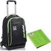 Invicta Trolley New Tech Invicta, Kupang, Nero, 3 in 1 Zaino Sganciabile + Copertina ad Anelli