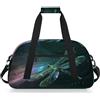 Mexpekil Glow Diamond Dragonfly Borsa da viaggio da palestra per ragazze e ragazzi, borsa da portare con sé durante la notte, per il fine settimana, borsa impermeabile per sport, danza, scuola pratica