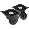 Domiella 2 ruote di ricambio per bagagli, ruote girevoli per riparazione valigie, ruote girevoli in gomma a 360 gradi, kit da viaggio, nero, 2pcs, A73