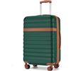 KONO Valigia Bagaglio a Mano Trolley Media Valige Rigida Medio Viaggio ABS+PC Hardshell Leggero con 4 Ruote e TSA Lucchetto, Verde/Marrone