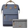 Cabaïa - Zaino Adventurer Paris - Small 10L - Idrorepellente - scomparto per PC fino a 10,5″ - 2 tasche intercambiabili - Vegan certificato - Zaino da viaggio, lavoro e scuola - Blu