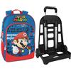 Franco Cosimo Panini SUPERMARIO - Zaino Trolley STACCABILE Regolabile con Maniglia e Spallacci a Scomparsa, Cerniera e Tasca Frontale Zip - Zainetto Bambina - Zaino Scuola cm 36x23X47H