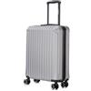 R.Leone Valigia Ryanair 55x40x20 cm Trolley Bagaglio a mano 4 Ruote Autonomo in ABS 2208 (Argento, S Bagaglio mano 55x40x20cm)
