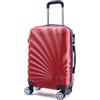 R.Leone Valigia da 1 pezzo Fino a Set 4 Trolley Rigido grande, medio, bagaglio a mano adatto Ryanair 55x40x20cm e beauty case 8 ruote in ABS 2092 (Rosso, L Grande)