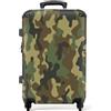 NoBoringSuitcases.com valigia grande 20-23 kg, media, trolley medio, rigida, rigido, da stiva, valigie grandi, bagaglio, Medie rigide, con 4 ruote girevoli, 67 cm - 72 L, Motivo mimetico esercito