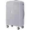 R.Leone Valigia da 1 pezzo Fino a Set 4 Trolley grande, medio, bagaglio a mano 55x40x20 Ryanair e beauty case Lucchetto TSA Polipropilene 8 Ruote Ultra Strong 6060 (Argento, S Bagaglio a mano)