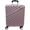 COVERI COLLECTION Trolley Rigido Bagaglio a Mano, KG 2,5, 55x40x20 cm, 37 Litri, 4 Ruote Doppie Girevoli 360°, Chiusura Combinazione, approvato dalla maggior parte delle compagnie (ROSA)