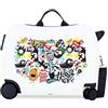 Movom Monsters Valigia per Bambini Bianco 50x38x20 cm Rigido ABS 34L 1.8 kg Bagaglio a Mano
