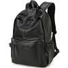 Baosha BP-08 - Zaino unisex in pelle PU per computer portatile da 15,6 pollici, per scuola, viaggi, escursionismo, casual, nero, 32,8 x 46 x 15,7 cm, zaino