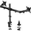 BONTEC Supporto per Doppio Monitor per Schermi 13-30", Monitor Regolabile in Altezza per Schermi LED LCD, Rotazione a 360°con due Metodi di Montaggio, Dimensioni VESA 75/100, Capacità fino a 8 kg