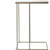 KOOPMAN - Tavolino a forma di C in metallo e MDF effetto Marmo Sabbia - h58x40x26 cm