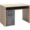 Composad | Scrivania della Linea LAFABRICA con 1 Cassetto 1 Anta e 1 Vano, Scrivania Cameretta con Cassetti, (LxAxP) 110x76,70x60,20 cm, Colore Rovere Mielato e Grigio Tadao, Made in Italy