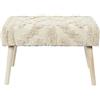 HOME DECO FACTORY, HD7524, panca modello Mirage, collezione Mirage, mobili contemporanei, seduta in tessuto, panca e sgabello, 60 x 40 x 32 cm, bianco marrone