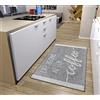 HANSE Home Life Begins After Coffee - Tappeto da cucina con scritta, antiscivolo, facile da pulire, robusto, certificato Öko-Tex per cucina, corridoio, sala da pranzo, 92 x 150 cm