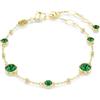 Swarovski Bracciale Imber, taglio rotondo, verde, placcato oro
