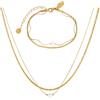 VICKWOOD Cavigliera da donna resistente all'acqua fino a 30 cm di lunghezza in acciaio inox, set di cavigliere da donna, colore: argento/oro rosa/oro, Regolabile, Acciaio inossidabile, Non pietra