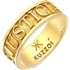 Kuzzoi Anello da uomo a fascia massiccio (8 mm) in argento 925 placcato oro, 62.0000, Argento sterling