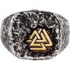 ForFox Anello Valknut Nordico Vichingo in Argento Sterling 925 Anello da mignolo Triangolare con Runa per Uomo e Donna Aperto Regolabile