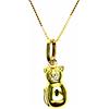 PEGASO GIOIELLI - Collana da Donna in Oro Giallo 18kt (750) Catenina Veneta Pendente Gatto Gattino Lucido