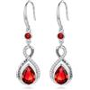 Eusense Orecchini Infinito con Goccia in Granato Orecchini Pendenti Donna Gioiello per Donna, Regalo per Festa della Mamma Anniversario o San Valentino