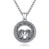 PARYFO Collana con ciondolo dei 12 segni zodiacali 925 Sterling Silber ossidato/oro, ciondolo con segno zodiacale, catena di astrologia, gioielli, regalo di compleanno, ideale per uomini e donne, con