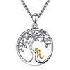 Eusense Gatti Collana in Argento Sterling 925 Ciondolo Gatti Gioielli Regalo per Donne Ragazze