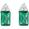 Amen Gioielli, Orecchini Princess, Orecchini Donna Argento 925, Rodiato con Zirconi Verdi e Bianchi, Regalo Donna