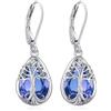 Eusense Orecchini Albero Della Vita con Tanzanite Orecchini Pendenti con Goccia Gioielli Albero Della Vita Regali per Donne Mamma Amata Moglie